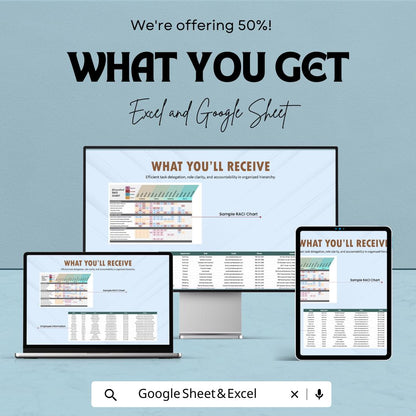 Hierarchical RACI Chart Template | Excel and Google Sheets | Project Management & Task Assignment Tool