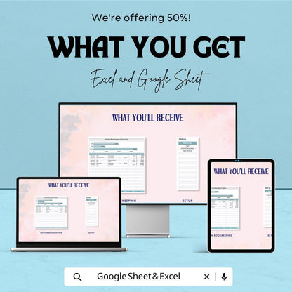 Notion Bookkeeping Sheet | Excel and Google Sheets Template | Business Finance Tracker | Debit Credit Ledger | Instant Download