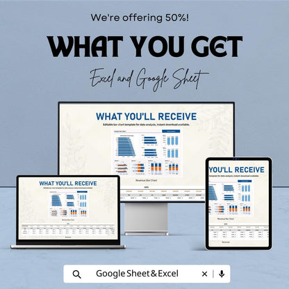 Sample Bar Chart Template , Data Visualization Spreadsheet, Sales Dashboard Chart Template, Editable Bar Graph Report Tracker