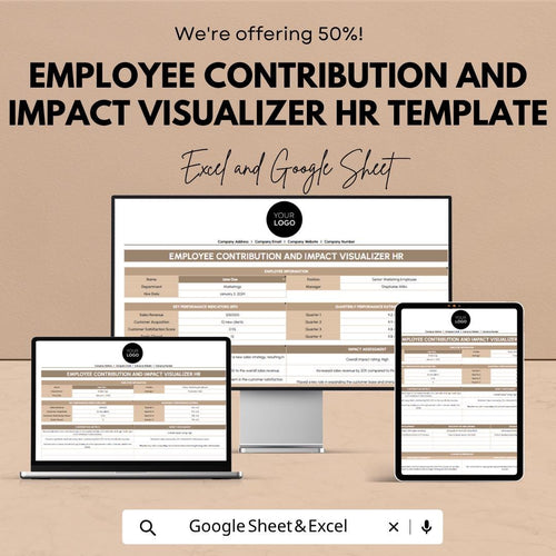 Employee Performance Tracker | HR Dashboard Template | Employee Contribution Tracker | KPI Tracker Excel | HR Analytics Tool