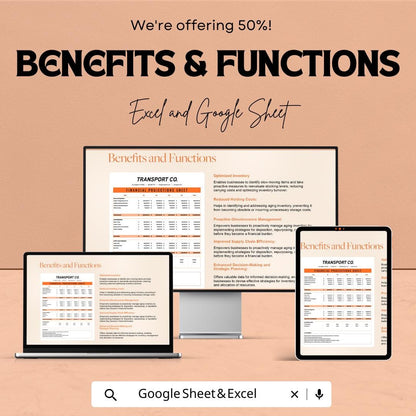 Transport and Logistics Financial Projections Spreadsheet | Revenue Forecasting Template | Budget Planning Sheet | Fleet Finance Model