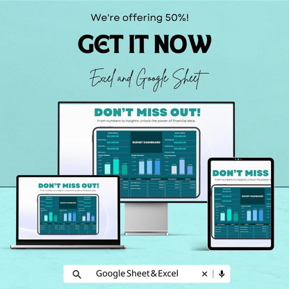 Budget Dashboard Sheet | Excel and Google Sheet Template | Financial Tracker | Budget Allocation & Expense Monitoring Tool