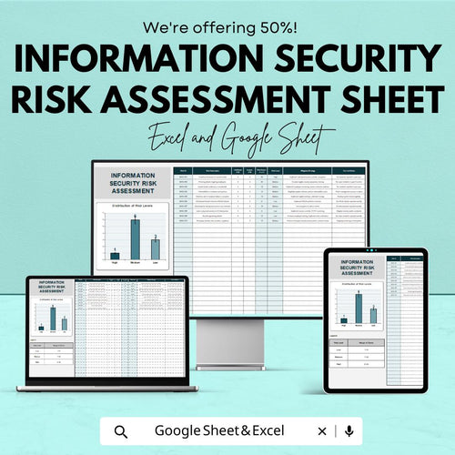 Information Security Risk Assessment Sheet - Excel and Google Sheet Template for Risk Evaluation | Cybersecurity Assessment & Mitigation