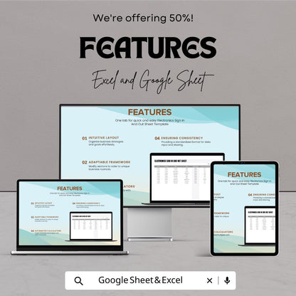 Electronics Sign In and Out Sheet | Track Electronics Checkout | Excel & Google Sheets Template