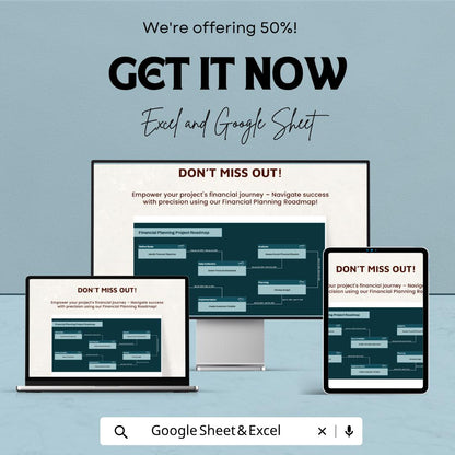 Financial Planning Project Roadmap Template | Financial Strategy Spreadsheet | Project Planning Template | Excel & Google Sheets |
