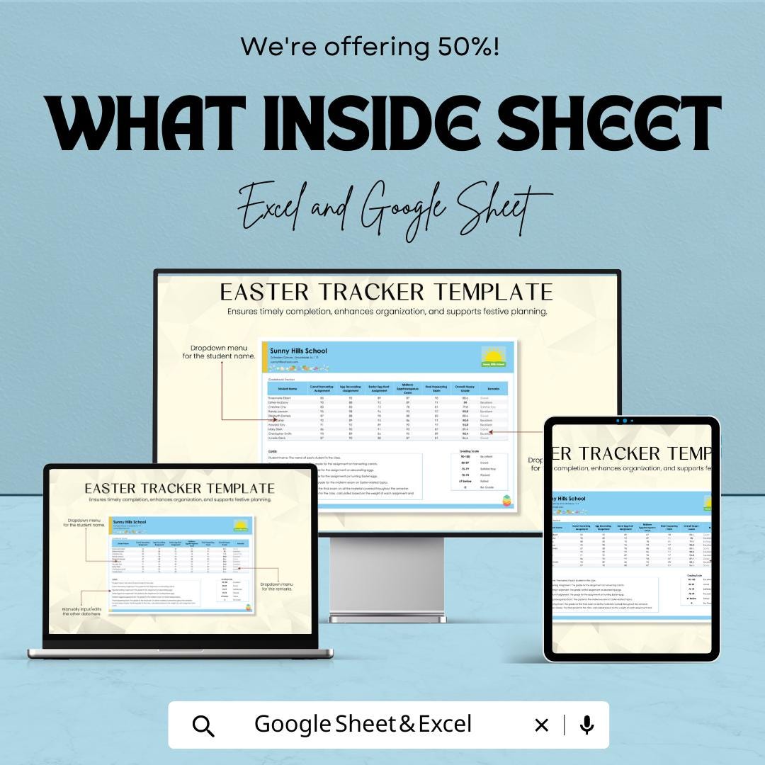 Easter Tracker Template for Teachers | Lesson Plan, Attendance and Behavior Tracker | School Activity Planner