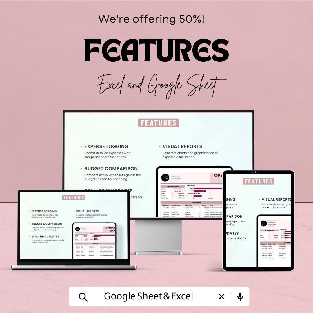 Operations Project Expense Tracker Sheet | Excel & Google Sheet Template for Budget Management | Financial Planning Tool | Project Cost