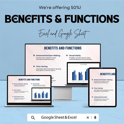 Sales Chart Sheet - Excel & Google Sheets Template for Visualizing Sales Performance and Data Analysis