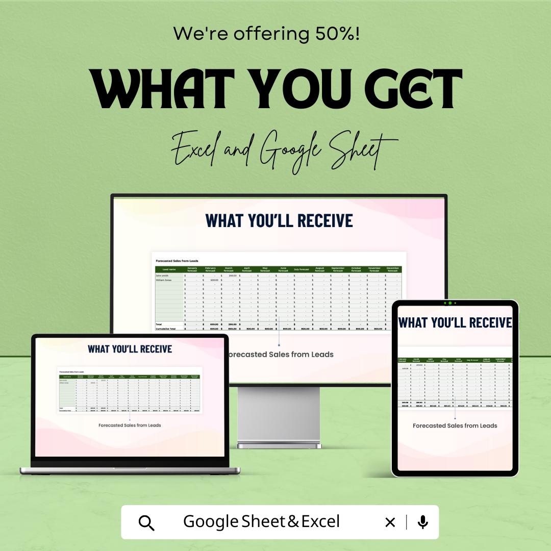 Sales Sheet Template - Excel & Google Sheets Tracker for Sales Data, Performance Metrics, and Revenue Tracking
