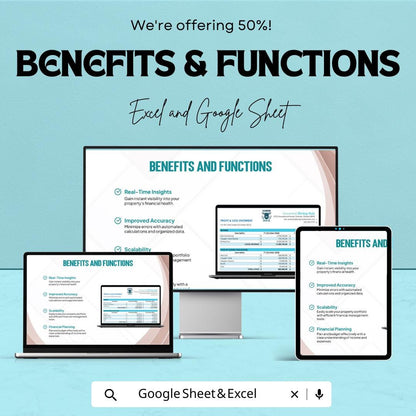 Rental Profit and Loss Template for Excel & Google Sheets | Property Income Expense Tracker | Real Estate PL Statement