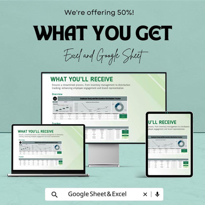 Employee Swag and Merchandise Distribution Tracker HR Template | Inventory Tracker | Excel and Google Sheets HR Tool