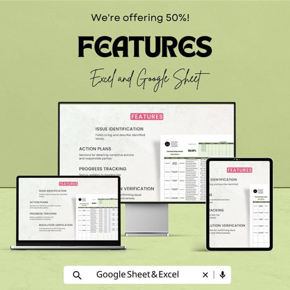 Operations Corrective Action Tracker Template | Excel and Google Sheets | CAPA Tracker | Operations Management & Compliance Tool