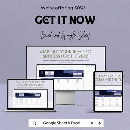 Yearly Action Plan Sheet - Excel & Google Sheet Template for Annual Project Management