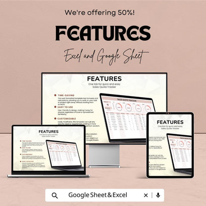 Sales Quote Tracker Sheet | Sales Quote Management | Excel & Google Sheets Template | Sales Performance Tracking | 50% Off