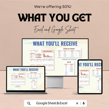 Expense Tracker Budget Sheet | Excel and Google Sheet Template | Budgeting Tool for Personal & Business Finances