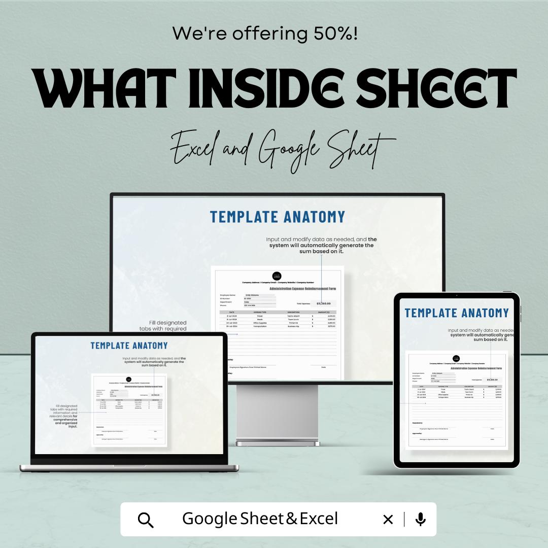 Administration Expense Reimbursement Form Sheet – Excel & Google Sheets Template for Efficient Expense Tracking