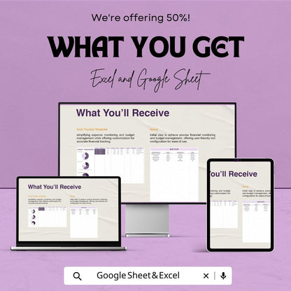 Cost Tracker Template | Expense Tracking Spreadsheet | Budget and Cost Management Sheet | Excel & Google Sheets