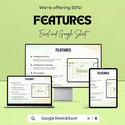 Financial Investment Portfolio Dashboard | Google Sheets Template for Investment Tracking | Portfolio Management & Performance Analysis