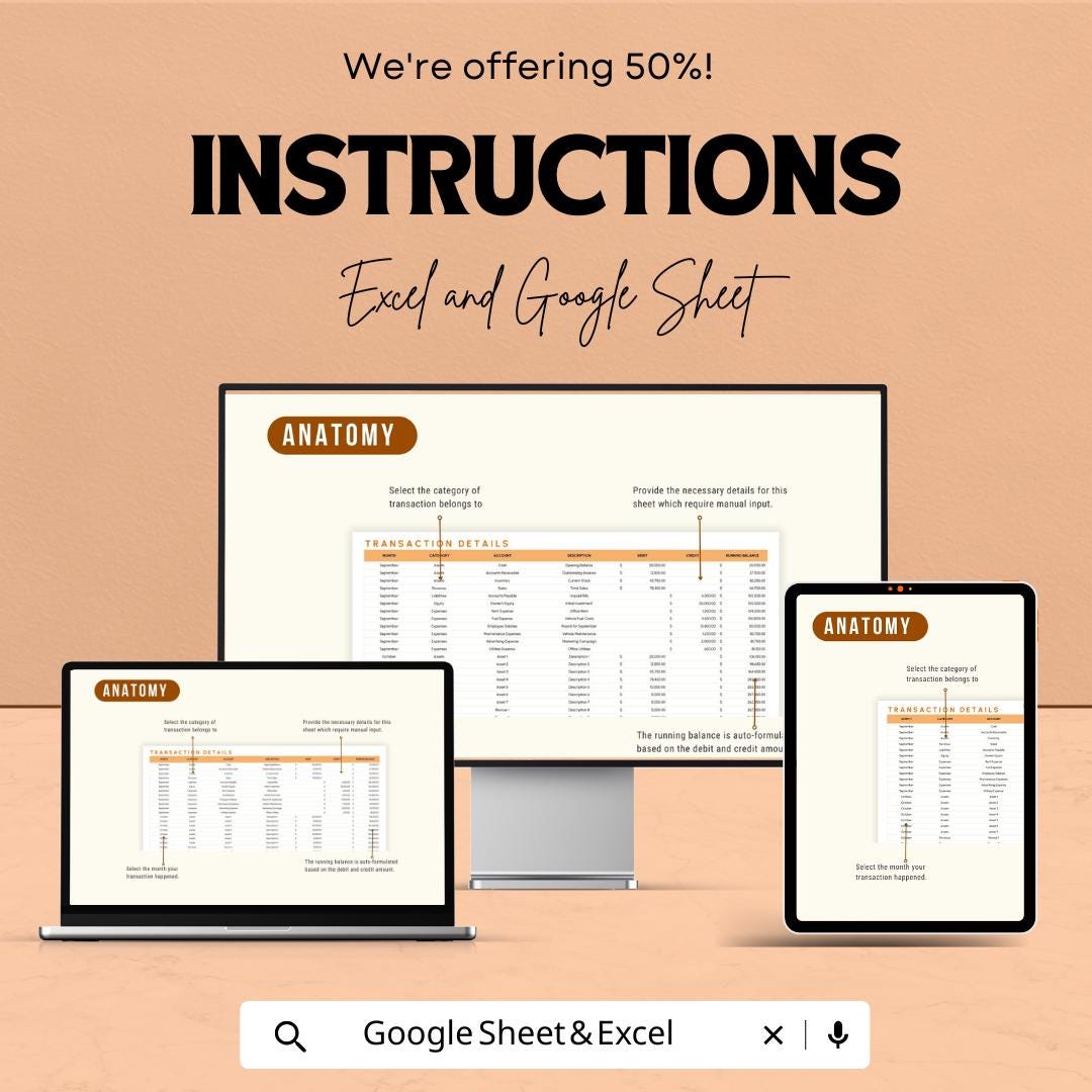 Transport and Logistics General Ledger Sheet | Google Sheets | Financial Accounting Tracker for Fleet, Logistics & Transport Businesses