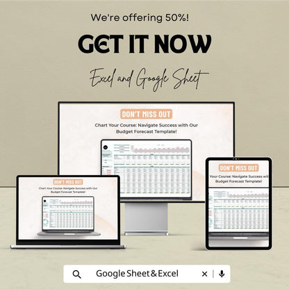 Startup Budget Forecast Spreadsheet | Google Sheets & Excel Template | Business Budget Planner | Expense Tracker | Financial Forecast Tool