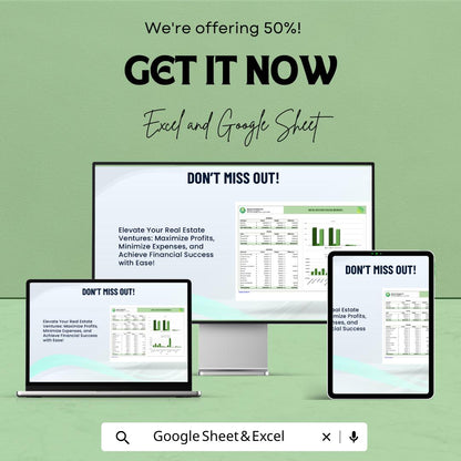 Real Estate Sales Budget Template, Property Budget Spreadsheet, Realtor Income Tracker, Commission Calculator, Excel & Google Sheets