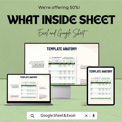 Monthly Budget Management Report Template | Budget Report Spreadsheet | Financial Analysis Sheet