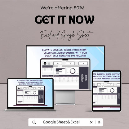 HR Reward & Recognition Dashboard | Quarterly Employee Tracker | Excel and Google Sheets | Motivation and KPI Dashboard | Instant Download
