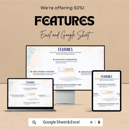 Ad Spend Allocation Model Advertising Template | Marketing Budget Spreadsheet | Ad Budget Planner | Advertising Spend Tracker