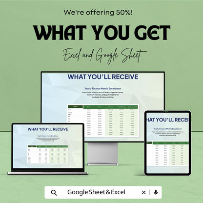 Financial Trend Analysis Dashboard Template | Business KPI Dashboard, Revenue & Expense Trends, Finance Analytics Sheet