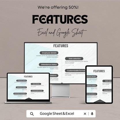 Employee Attendance Sheet Template | Staff Attendance Tracker | Daily & Monthly Attendance Log | Printable Attendance Record