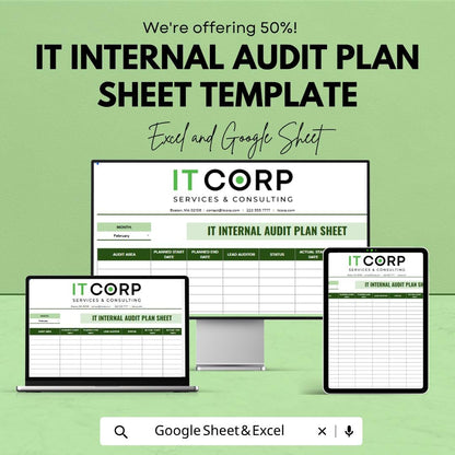 IT Internal Audit Plan Template | Audit Tracker Spreadsheet | IT Audit Checklist | Compliance Tracker | Audit Schedule Log