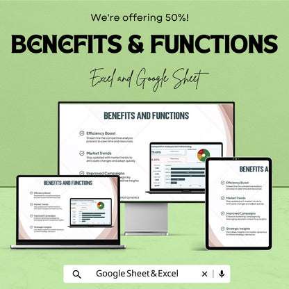 Competitive Analysis Grid Advertising Template | Competitor Comparison Tool | Market Research Spreadsheet
