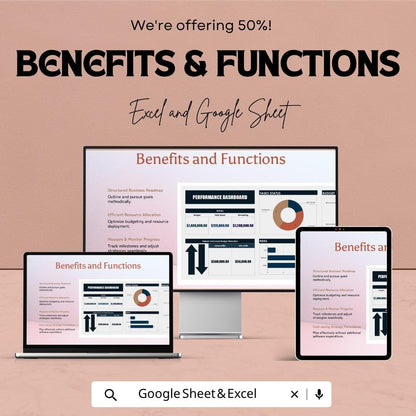 Performance Dashboard Template | KPI Dashboard Spreadsheet | Business Performance Tracker | Data Analysis Dashboard