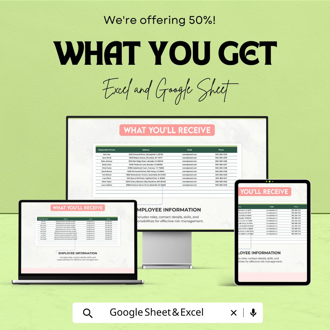 Risk Mitigation Tracker Template | Risk Assessment and Management Tool | Project Risk Register Spreadsheet | Excel & Google Sheets