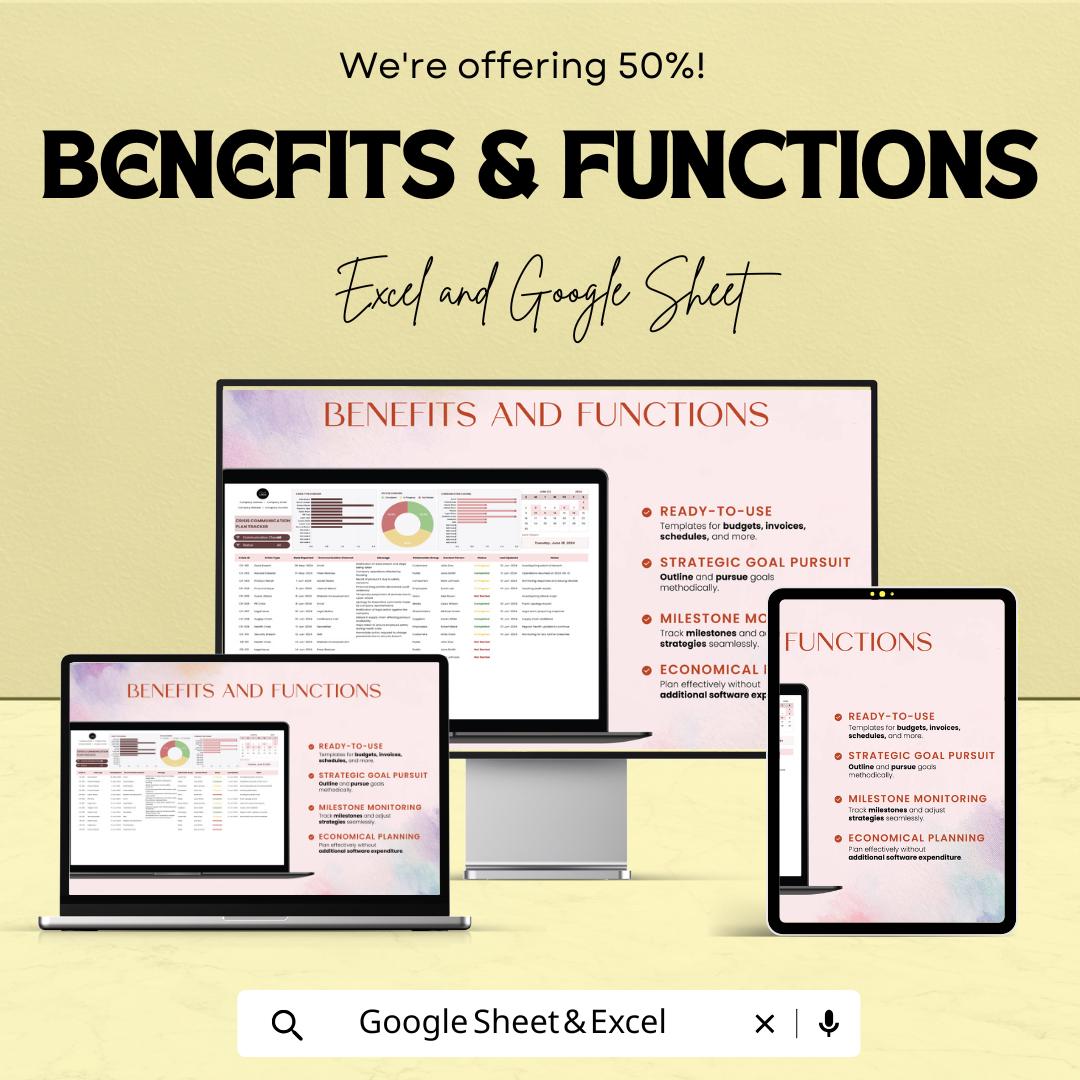 Crisis Communication Plan Tracker Sheet | Excel & Google Sheets Template | Crisis Management Tool | Business Planning | Communication |