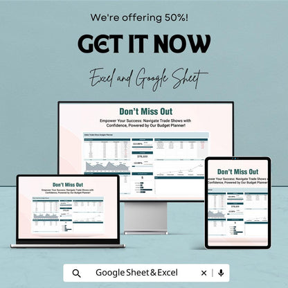 Sales Trade Show Budget Planner | Google Sheets | Event Budget Tracker | Expense Management | Trade Show Planner | Budgeting Template