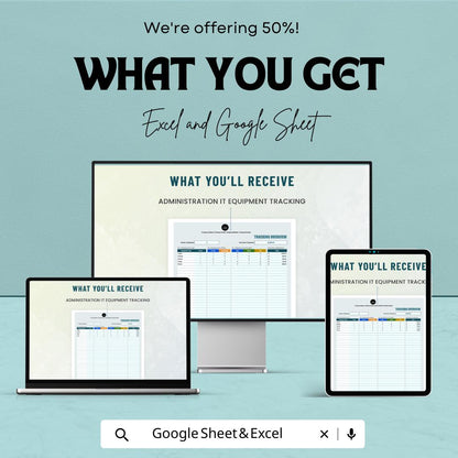 Administration IT Equipment Tracking Template | IT Asset Inventory Spreadsheet | Equipment Management Log | Office IT Tracker