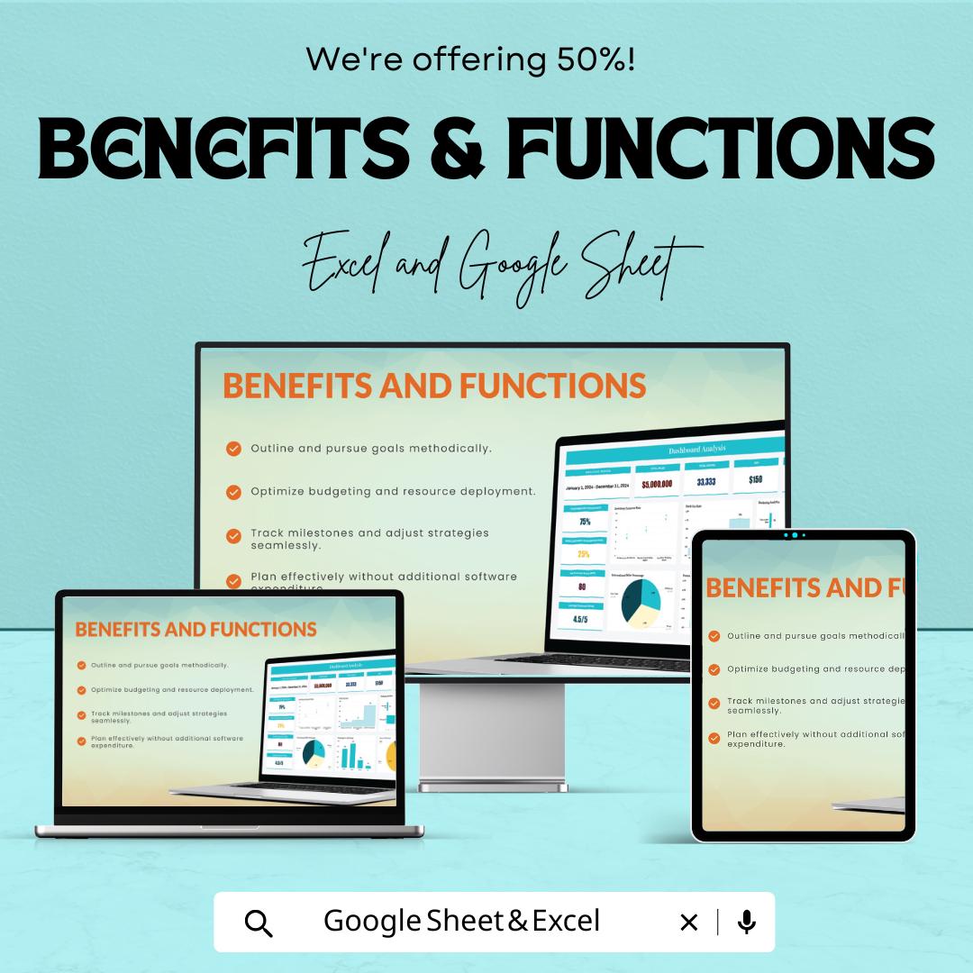 Dashboard Analysis Template | Business KPI Dashboard Spreadsheet | Data Analysis Report Template | Performance Analytics Tool