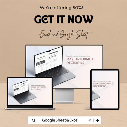 Hotel Comparison Budget Template, Hotel Cost Analysis Spreadsheet, Travel Budget Planner, Hotel Expense Tracker, Excel & Google Sheets