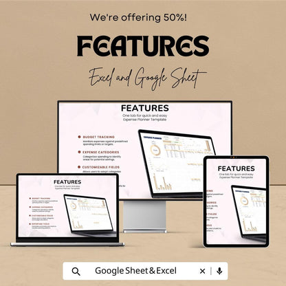 Expense Planner Sheet | Budget Tracker Excel and Google Sheet Template for Personal Finance | Budgeting & Expense Management Tool
