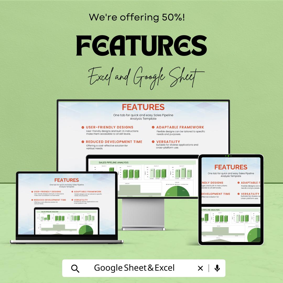 Sales Pipeline Analysis Sheet | Excel & Google Sheet | Sales Tracker | Lead Management Template | Sales Forecasting Tool