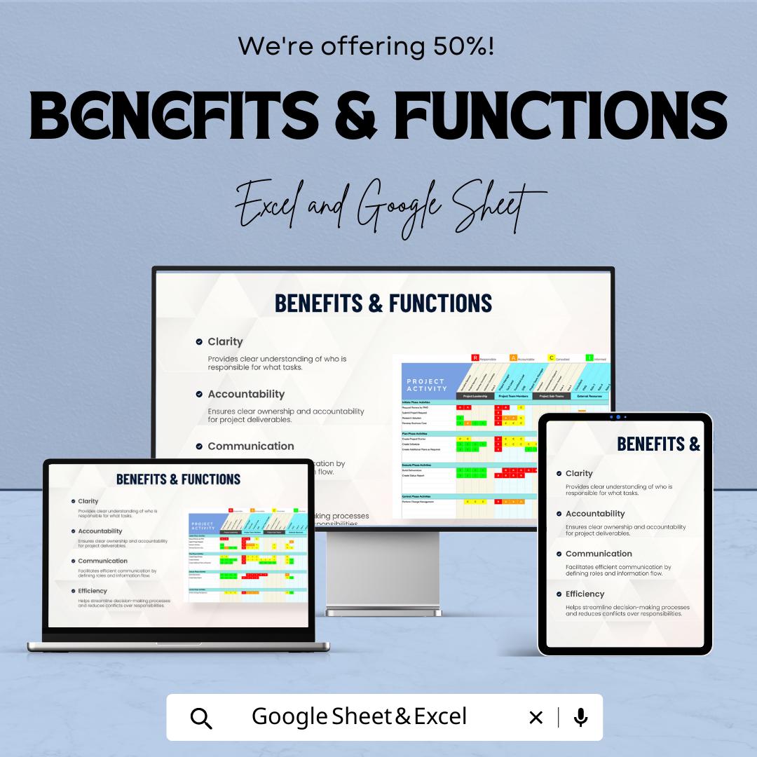 Project RACI Chart Template | Responsibility Matrix | Project Management Tool | Excel & Google Sheets