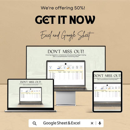 Insider Trading Tracker, Corporate Compliance Monitoring Sheet, Legal Insider Transaction Log, Excel & Google Sheets Compliance Template