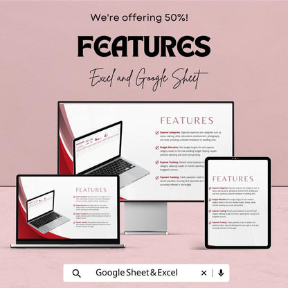 Wedding Expense Tracker Template | Wedding Budget Planner Excel | Bridal Budget Spreadsheet |  Editable Wedding Budget