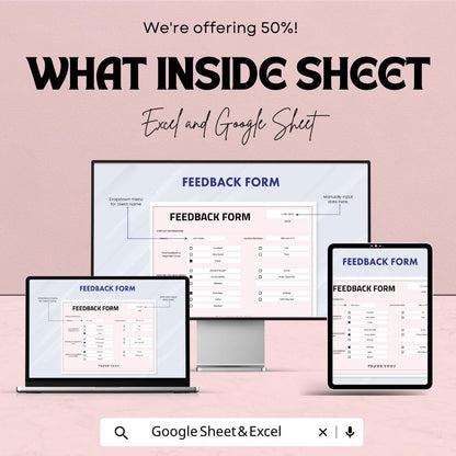 Feedback Form Sheet - Customizable Excel & Google Sheet Template for Easy Feedback Collection