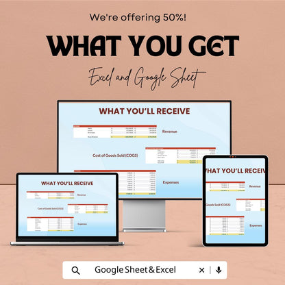 Self-Employed Profit and Loss Template | Small Business P and L Statement | Income & Expense Report | Monthly Profit Tracker