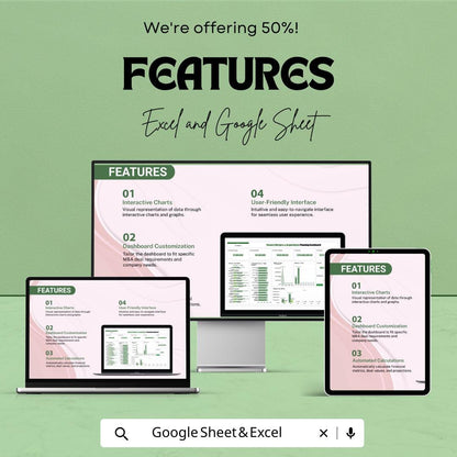 Mergers and Acquisitions Finance Planning Dashboard - Excel and Google Sheets Template for M&A Analysis and Strategy