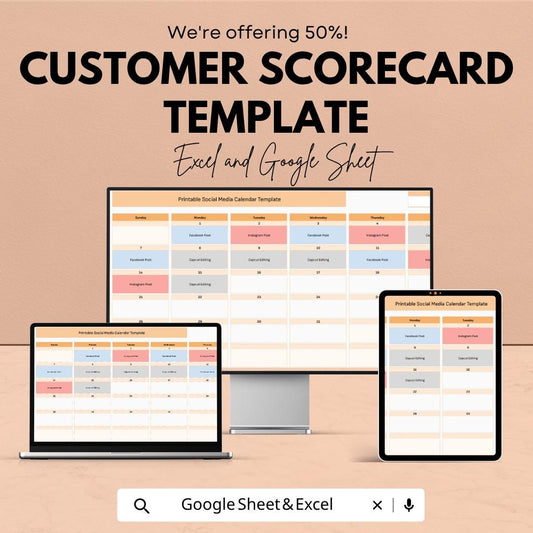 Social Media Content Calendar Template | Social Media Planner Spreadsheet | Content Scheduling Sheet | Marketing Planner