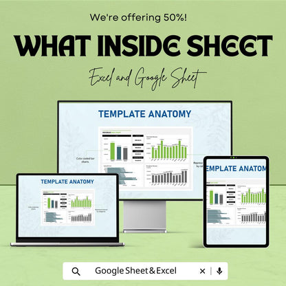 Revenue Bar Chart Template | Excel and Google Sheets | Track Sales & Analyze Revenue Trends