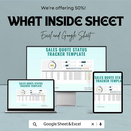 Sales Quote Status Tracker Template | Sales Tracker for Excel & Google Sheets | Quote Management Spreadsheet | CRM Quote Tracker